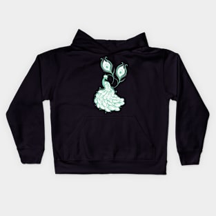 Peacock in tattoo style Kids Hoodie